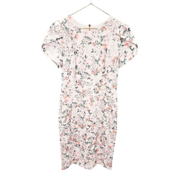 Calvin Klein Flutter Sleeve Sheath Floral Print Dress - Picture 1 of 16